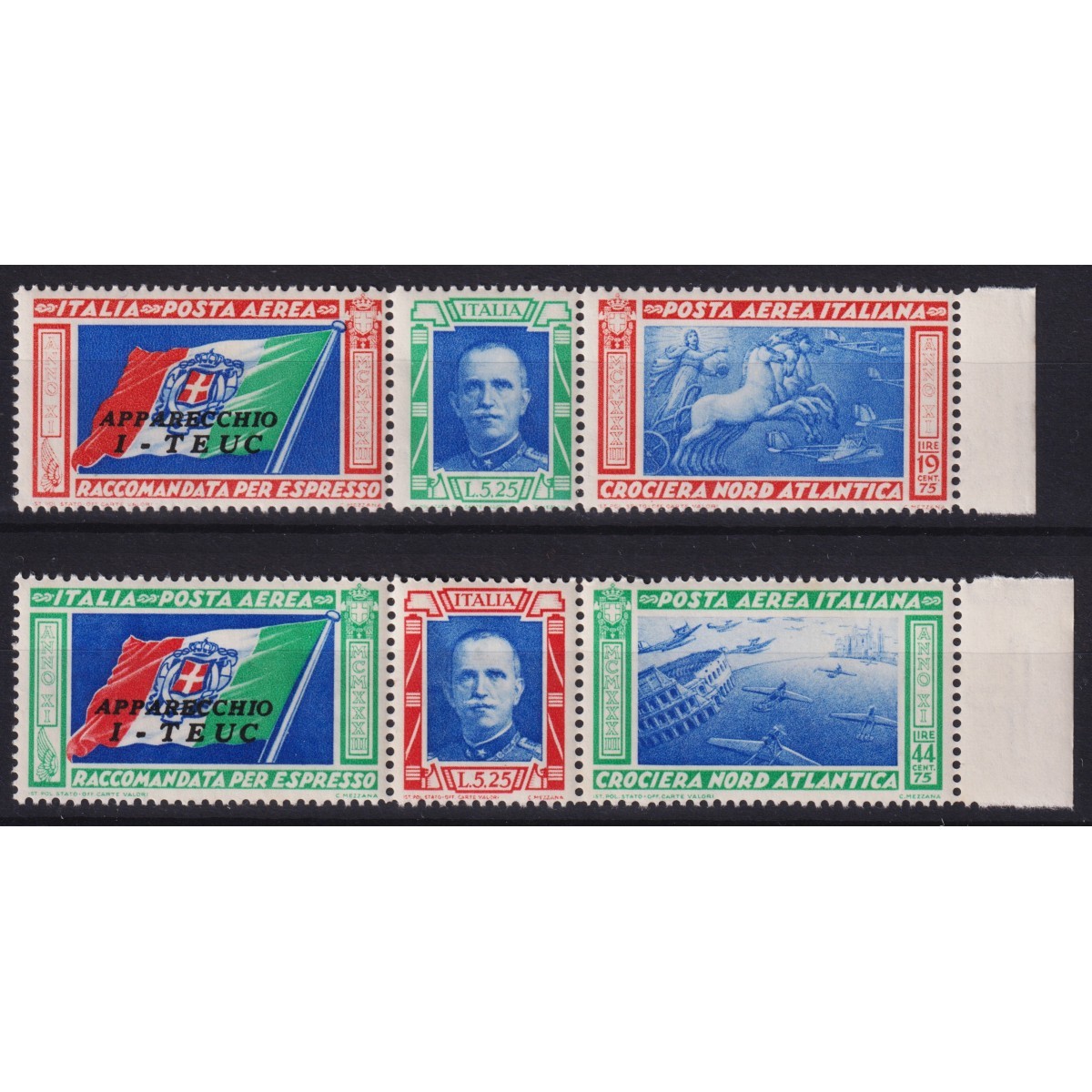 REGNO 1933 TRITTICO CROCIERA NORD ATLANTICA I – TEUC G.I MNH** CERT... REGNO 1933 TRITTICO CROCIERA NORD ATLANTICA I – TEUC G.I MNH** CERT...