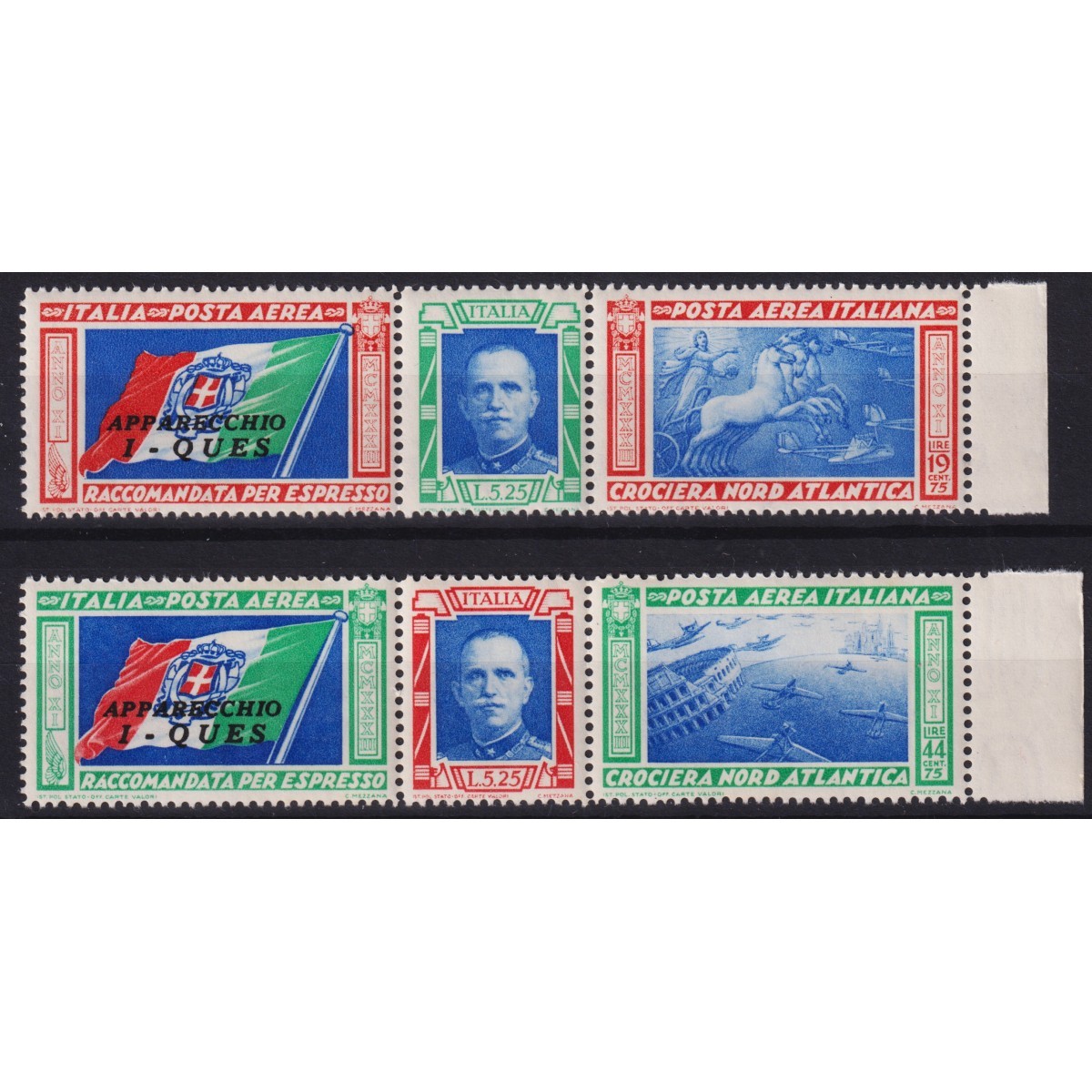 REGNO 1933 TRITTICO CROCIERA NORD ATLANTICA I – QUES G.I MNH** CERT... REGNO 1933 TRITTICO CROCIERA NORD ATLANTICA I – QUES G.I MNH** CERT...