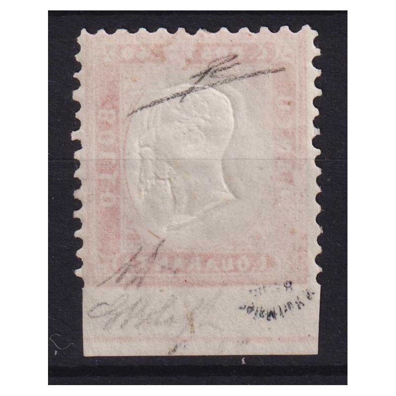 REGNO D'ITALIA 1862 40 CENT. VARIETA' BORDO INTEGRALE N.3l G.I MNH*...