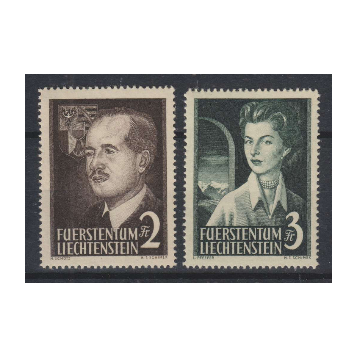 LIECHTENSTEIN 1955 EFFIGE DEI PRINCIPI 2 VALORI G.I MNH** | Filate... LIECHTENSTEIN 1955 EFFIGE DEI PRINCIPI 2 VALORI G.I MNH** | Filate...