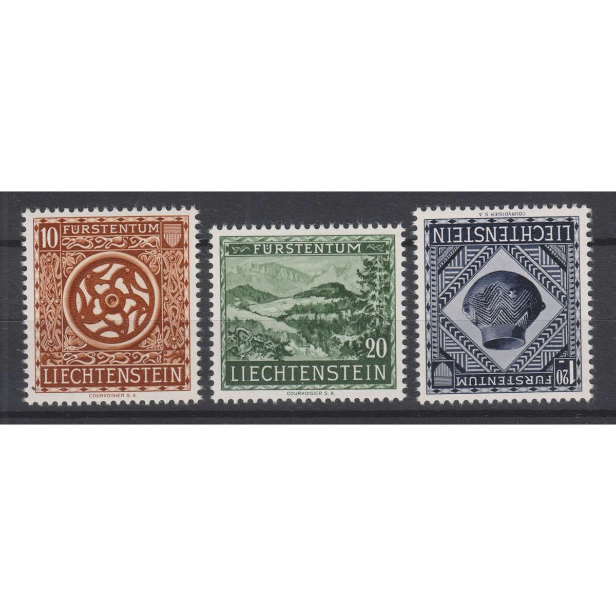 LIECHTENSTEIN 1953 INAUGURAZIONE DEL MUSEO DI VADUZ 3 V. G.I MNH** ... LIECHTENSTEIN 1953 INAUGURAZIONE DEL MUSEO DI VADUZ 3 V. G.I MNH** ...