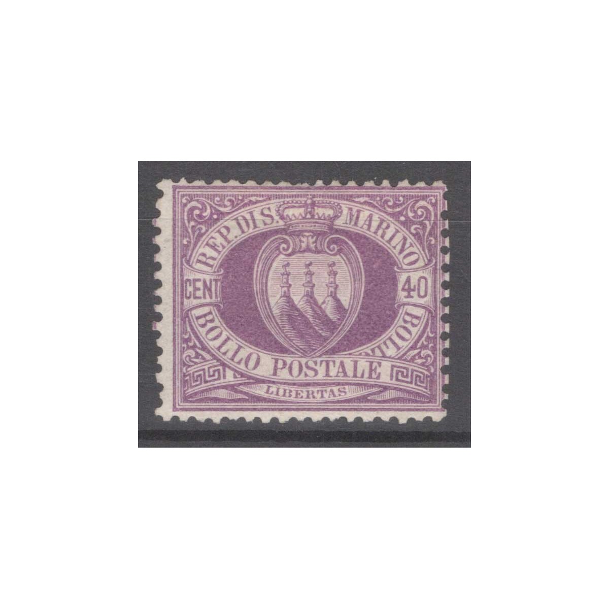 SAN MARINO 1877-90 STEMMA 40 CENTESIMI N.7 G.O MLH*  | Filatelia Me... SAN MARINO 1877-90 STEMMA 40 CENTESIMI N.7 G.O MLH*  | Filatelia Me...