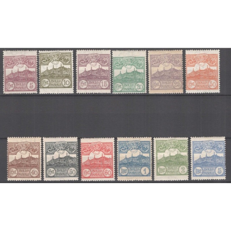 SAN MARINO 1925 VEDUTA 12 VALORI G.I MNH**  | Filatelia Meloni