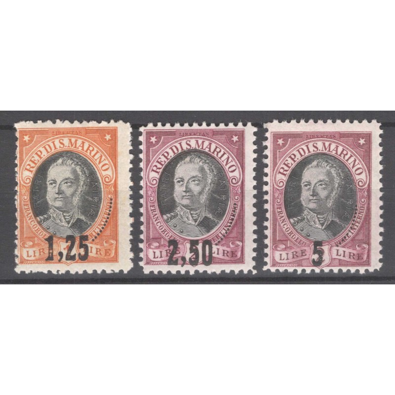 SAN MARINO 1927 ONOFRI 3 VALORI G.I MNH**  | Filatelia Meloni