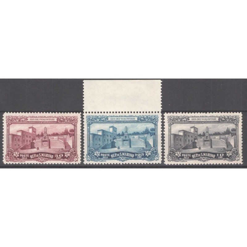 SAN MARINO 1927 ARA DEI VOLONTARI 3 VALORI G.I MNH**  | Filatelia M...