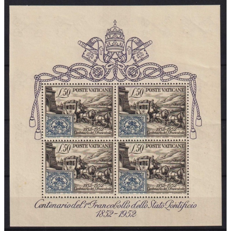 VATICANO PIO XII 1952 FOGLIETTO CENTENARIO N.1 G.I MNH**  | Filatel...