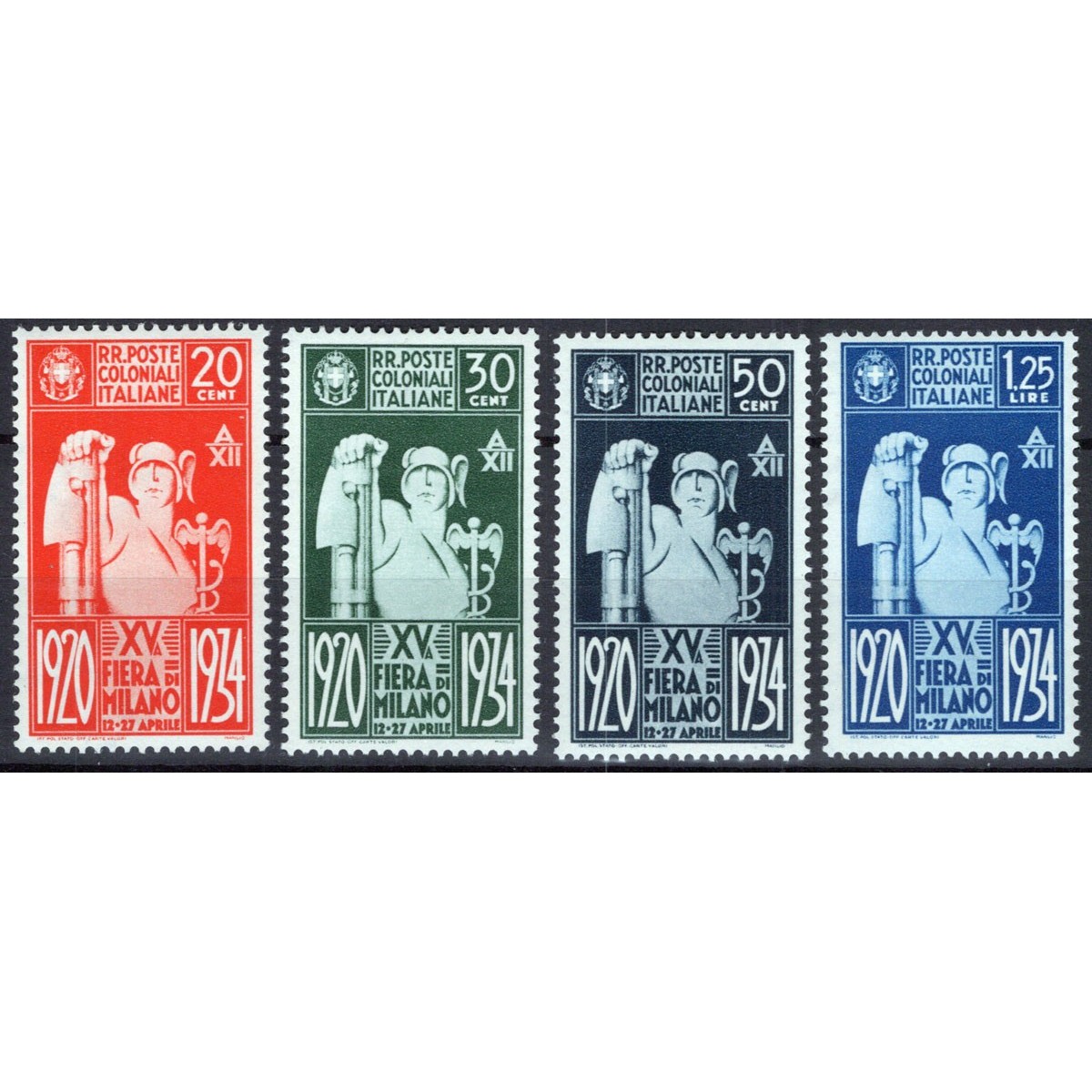 COLONIE EMISSIONI GENERALI 1934 FIERA DI MILANO 4 V. G.I MNH** / G.... COLONIE EMISSIONI GENERALI 1934 FIERA DI MILANO 4 V. G.I MNH** / G....