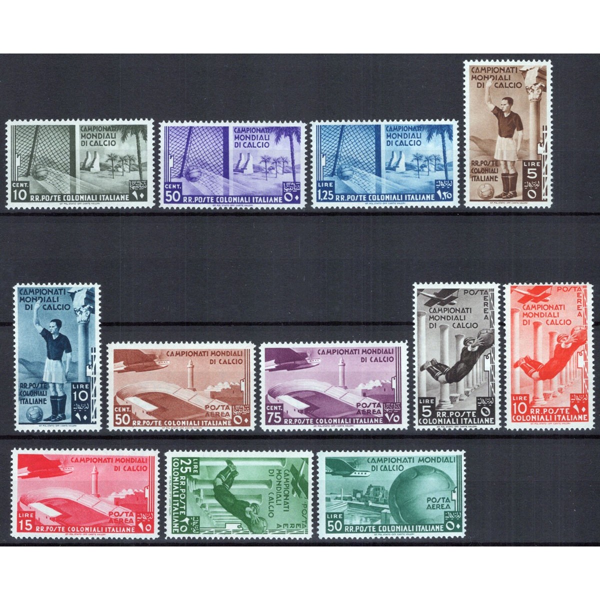 COLONIE EMISSIONI GENERALI 1934 CAMPIONATI MONDIALI CALCIO 12 V. G.... COLONIE EMISSIONI GENERALI 1934 CAMPIONATI MONDIALI CALCIO 12 V. G....