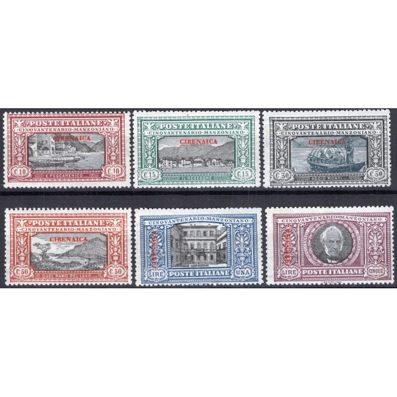 COLONIE CIRENAICA 1924 MANZONI 6 V. G.I MNH** CERT.  | Filatelia Me...