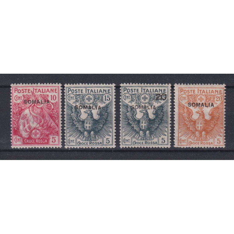 COLONIE SOMALIA 1916 CROCE ROSSA 4 VALORI G.O MH*  | Filatelia Meloni