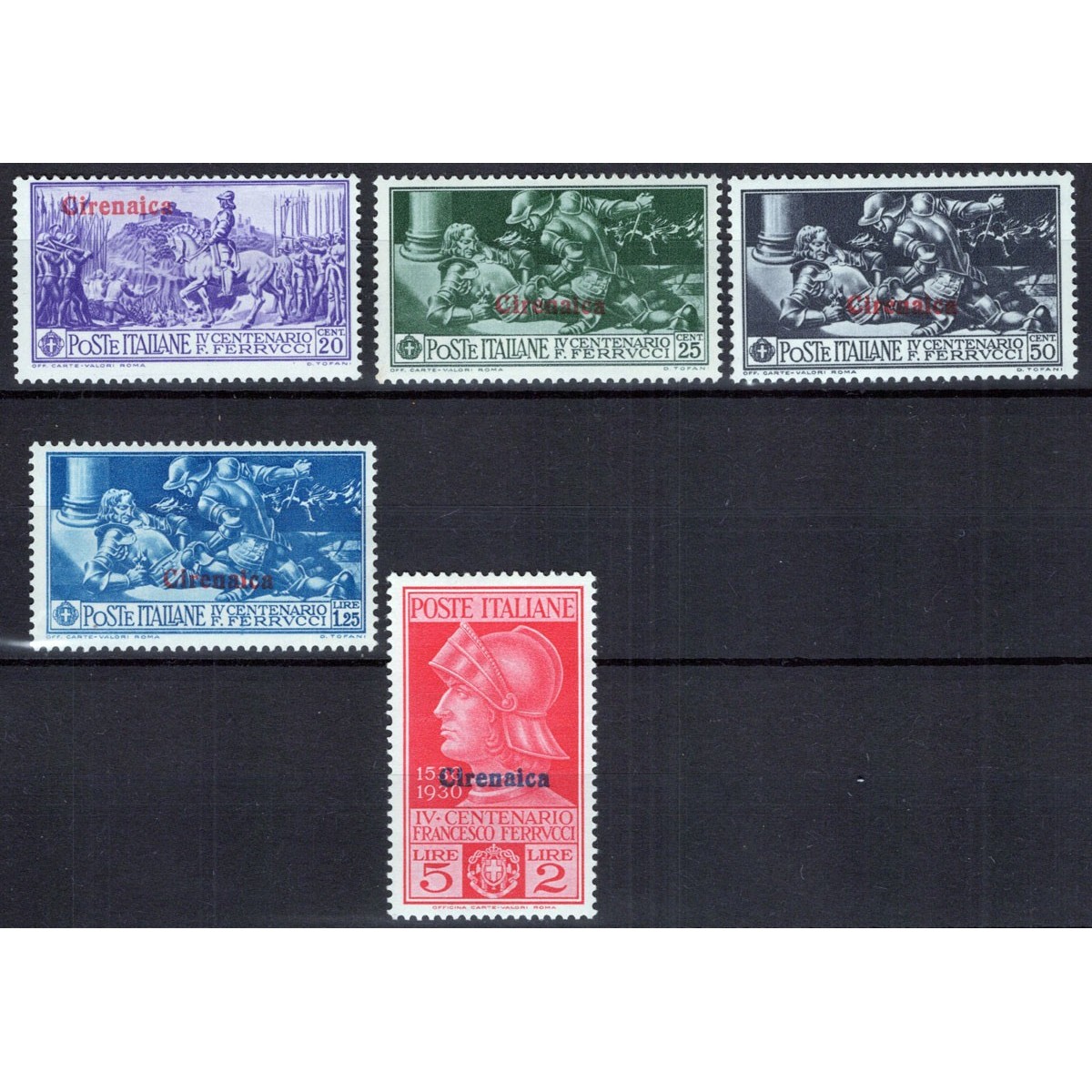 COLONIE CIRENAICA 1930 FERRUCCI 5 VALORI G.I MNH**  | Filatelia Meloni COLONIE CIRENAICA 1930 FERRUCCI 5 VALORI G.I MNH**  | Filatelia Meloni
