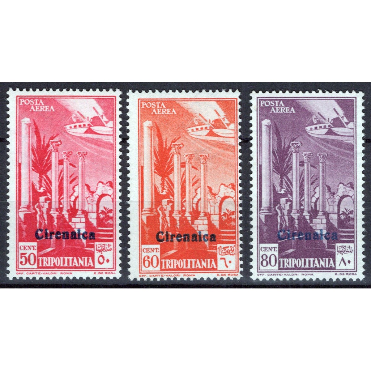 COLONIE CIRENAICA 1932 POSTA AEREA 3 VALORI N.1-3 G.I MNH**  | Fila... COLONIE CIRENAICA 1932 POSTA AEREA 3 VALORI N.1-3 G.I MNH**  | Fila...