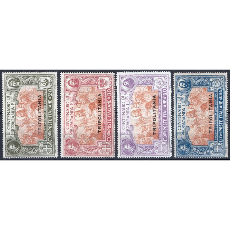 COLONIE TRIPOLITANIA 1923 PROPAGANDA FIDE 4 VALORI G.I MNH**  | Fil...
