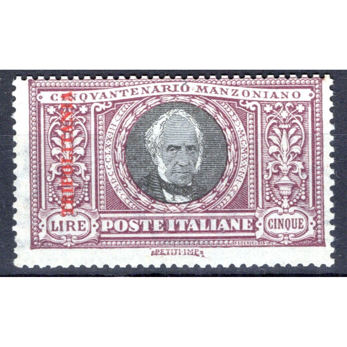 COLONIE TRIPOLITANIA 1924 MANZONI 5 LIRE N.16 G.I MNH** CERT.  | Fi... COLONIE TRIPOLITANIA 1924 MANZONI 5 LIRE N.16 G.I MNH** CERT.  | Fi...
