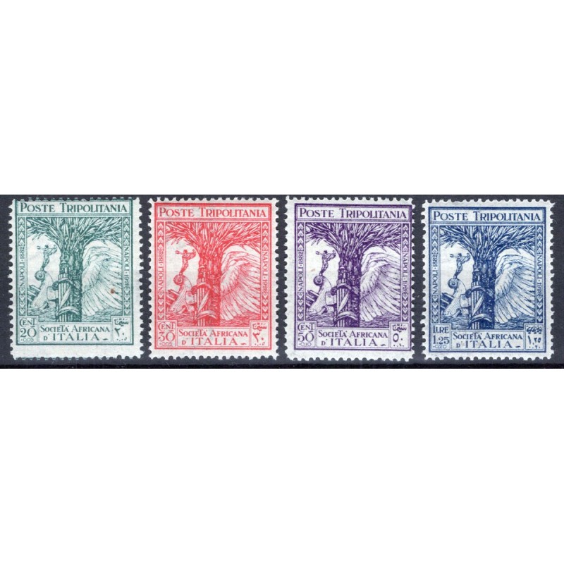 COLONIE TRIPOLITANIA 1928 PRO SOCIETA' AFRICANA 4 V. G.I MNH**  | F...