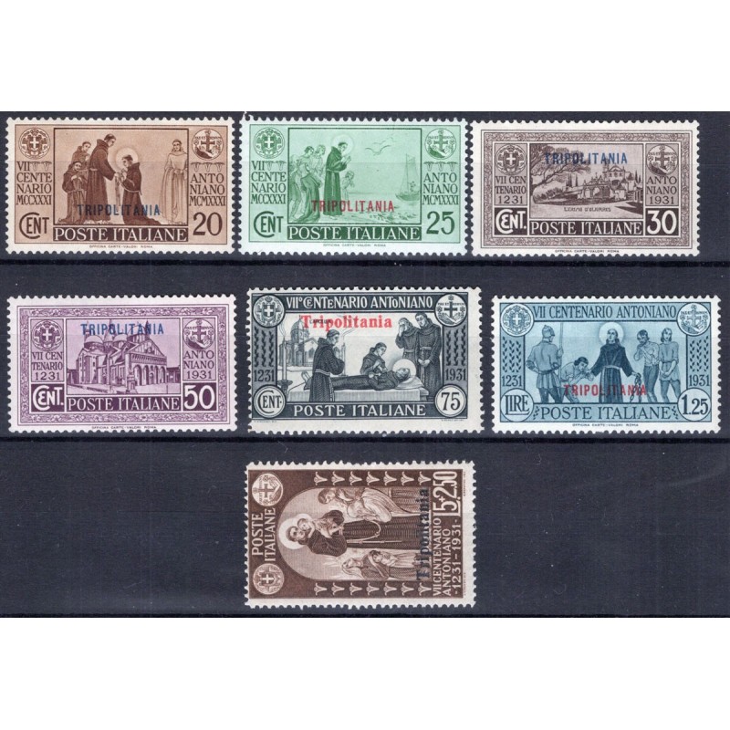 COLONIE TRIPOLITANIA 1931 S. ANTONIO 7 V. G.I MNH**  | Filatelia Me...