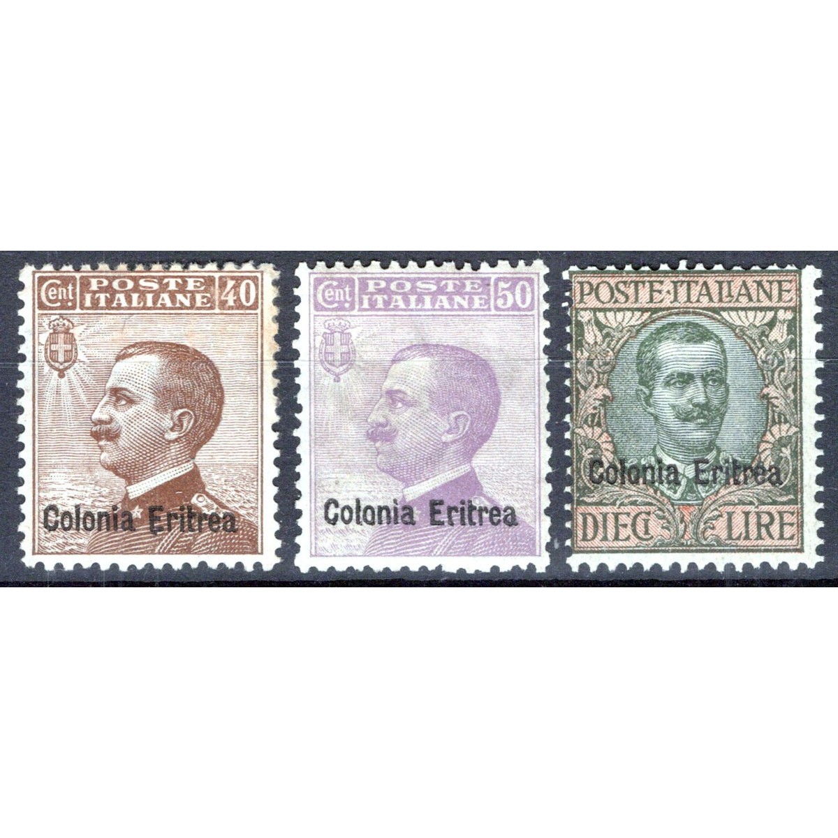 COLONIE ERITREA 1916 SERIE COMPLETA 3 VALORI N.38-40 G.I MNH**  | F... COLONIE ERITREA 1916 SERIE COMPLETA 3 VALORI N.38-40 G.I MNH**  | F...