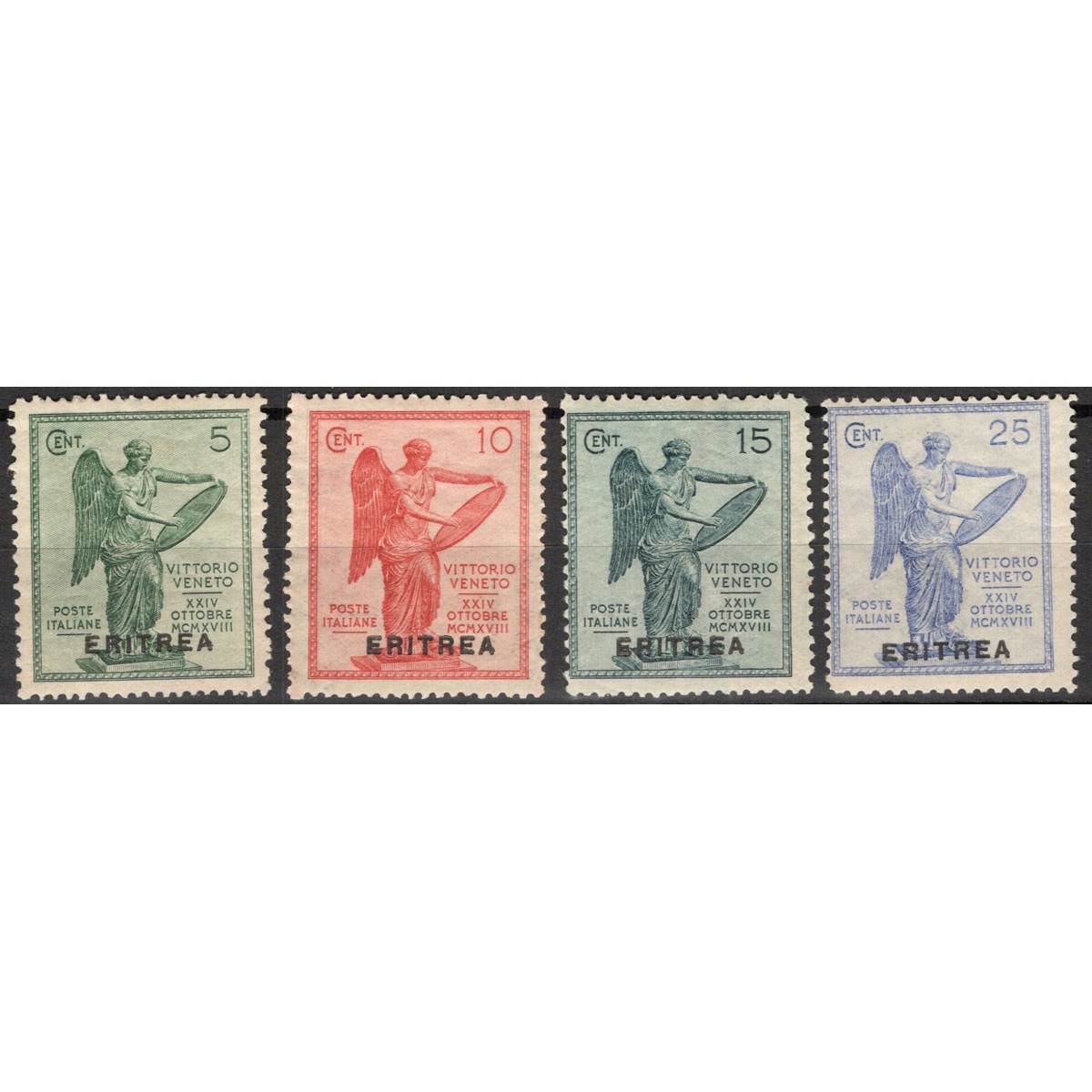 COLONIE ERITREA 1922 VITTORIA SOPRASTAMPATA 4 V. G.I MNH**  | Filat... COLONIE ERITREA 1922 VITTORIA SOPRASTAMPATA 4 V. G.I MNH**  | Filat...