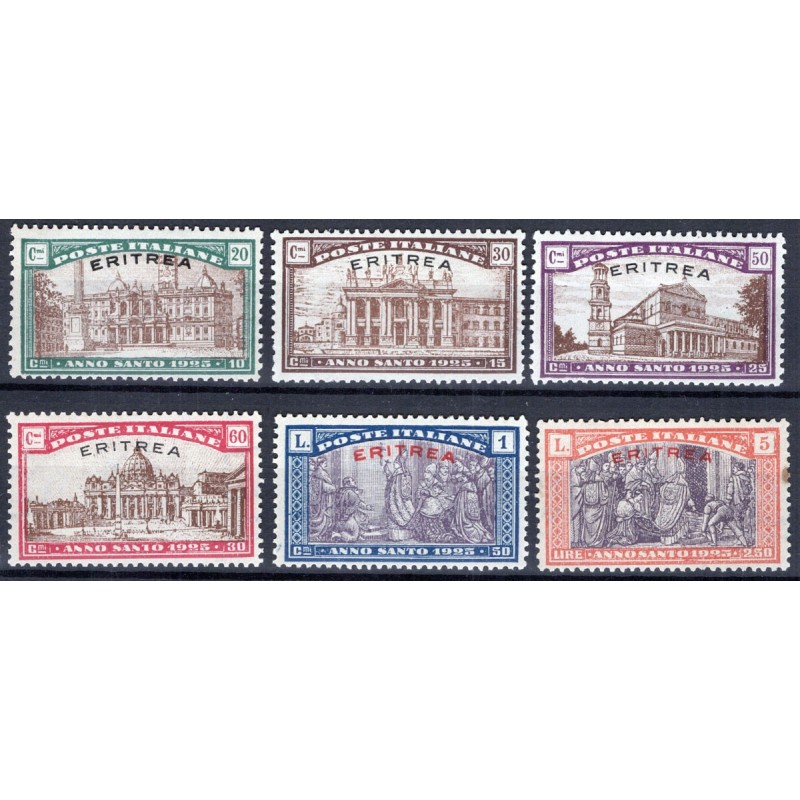 COLONIE ERITREA 1925 ANNO SANTO 6 V. G.I MNH**  | Filatelia Meloni