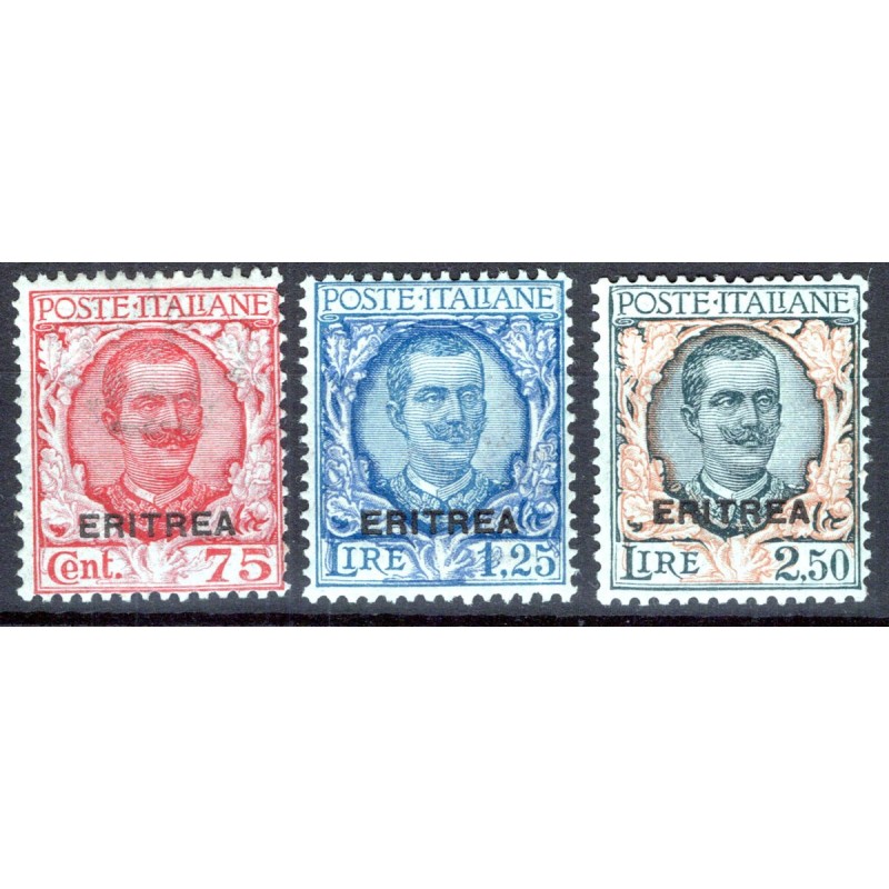 COLONIE ERITREA 1926 FLOREALE 3 V. N.113-115 G.I MNH**  | Filatelia...