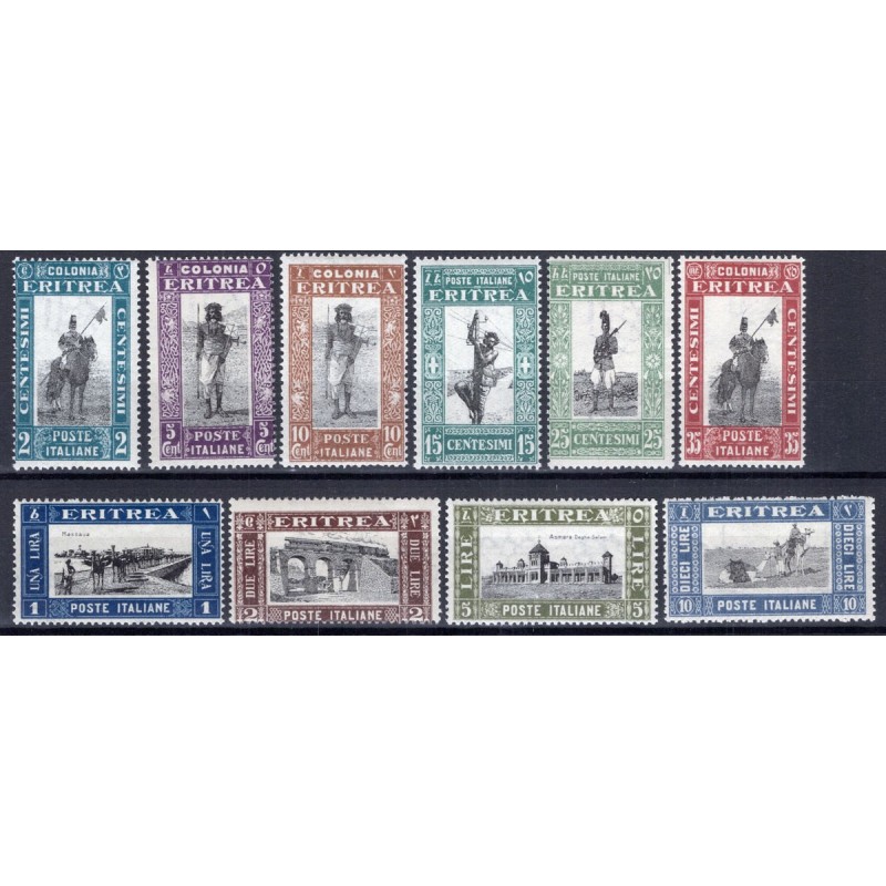 COLONIE ERITREA 1930 SOGGETTI AFRICANI 10 VALORI G.I MNH**  | Filat...