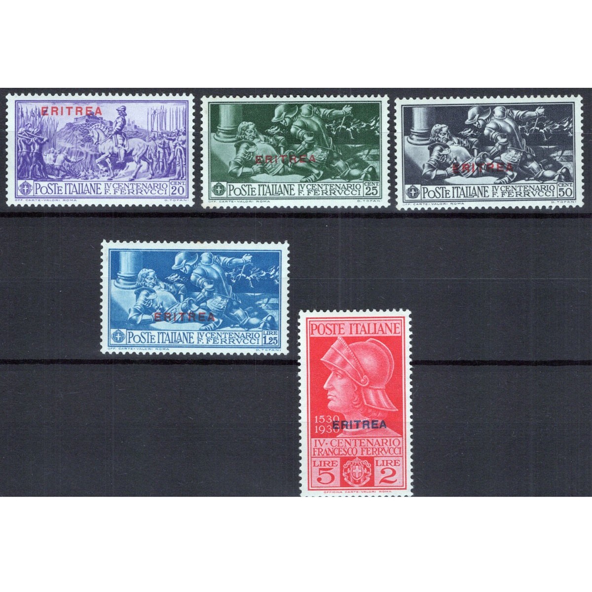 COLONIE ERITREA 1930 FERRUCCI 5 VALORI G.I MNH**  | Filatelia Meloni COLONIE ERITREA 1930 FERRUCCI 5 VALORI G.I MNH**  | Filatelia Meloni
