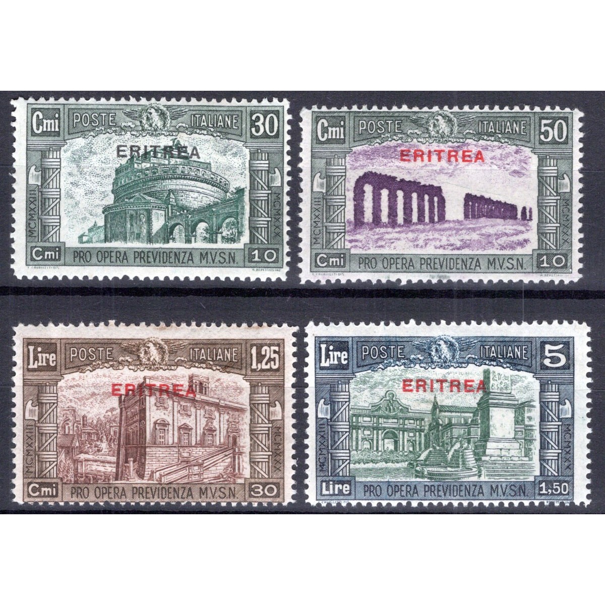 COLONIE ERITREA 1930 MILIZIA III 4 VALORI G.I MNH**  | Filatelia Me... COLONIE ERITREA 1930 MILIZIA III 4 VALORI G.I MNH**  | Filatelia Me...