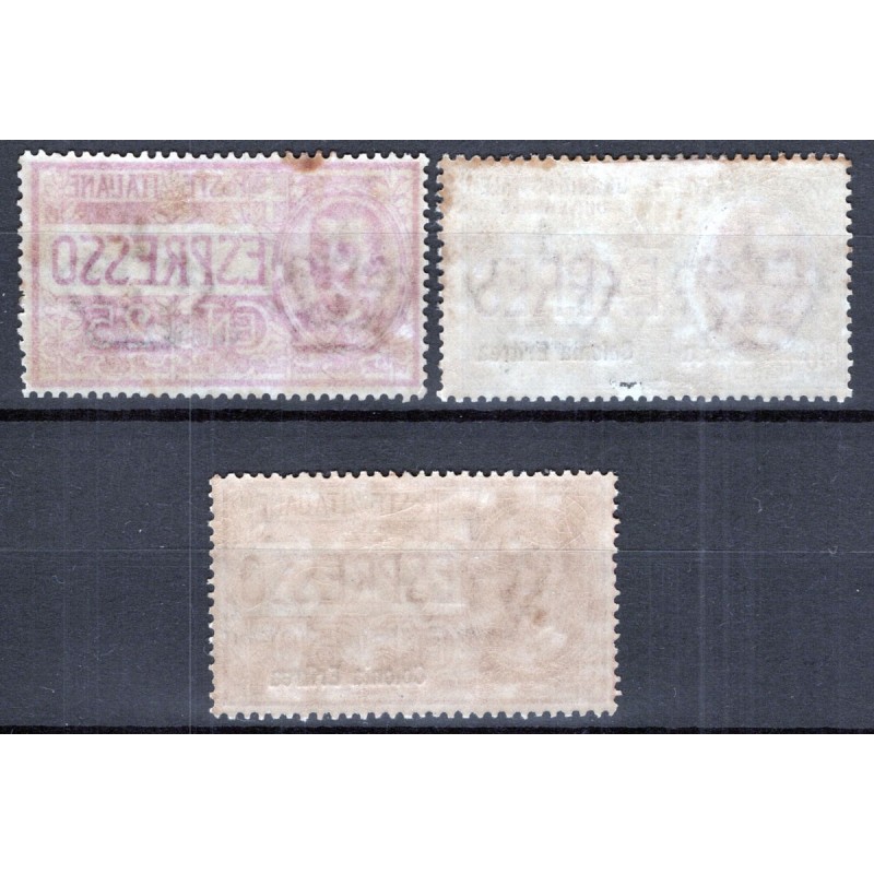 COLONIE ERITREA 1907-21 ESPRESSI 3 VALORI N.1-3 G.I MNH** 30 C. G.O...