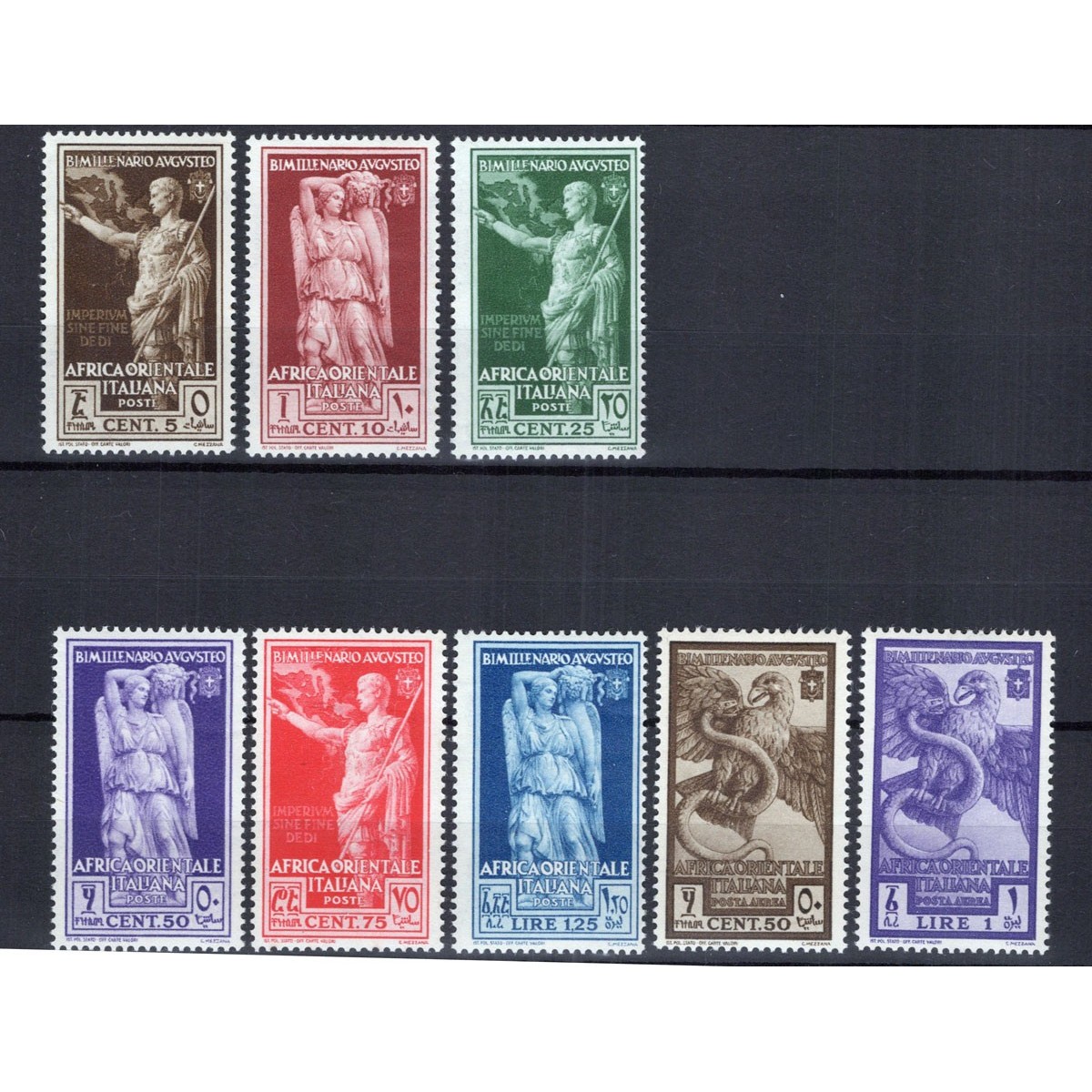 COLONIE AFRICA ORIENTALE 1938 BIMILLENARIO AUGUSTO 8 V. G.I MNH**  ... COLONIE AFRICA ORIENTALE 1938 BIMILLENARIO AUGUSTO 8 V. G.I MNH**  ...