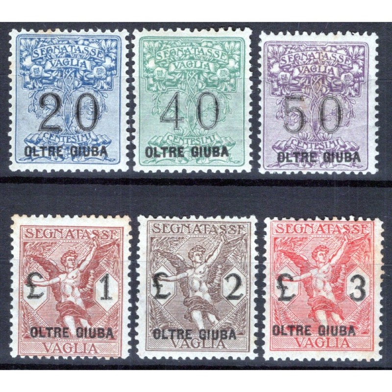 COLONIE OLTRE GIUBA 1925 SEGNATASSE PER VAGLIA 6 VALORI G.O MH*  | ...
