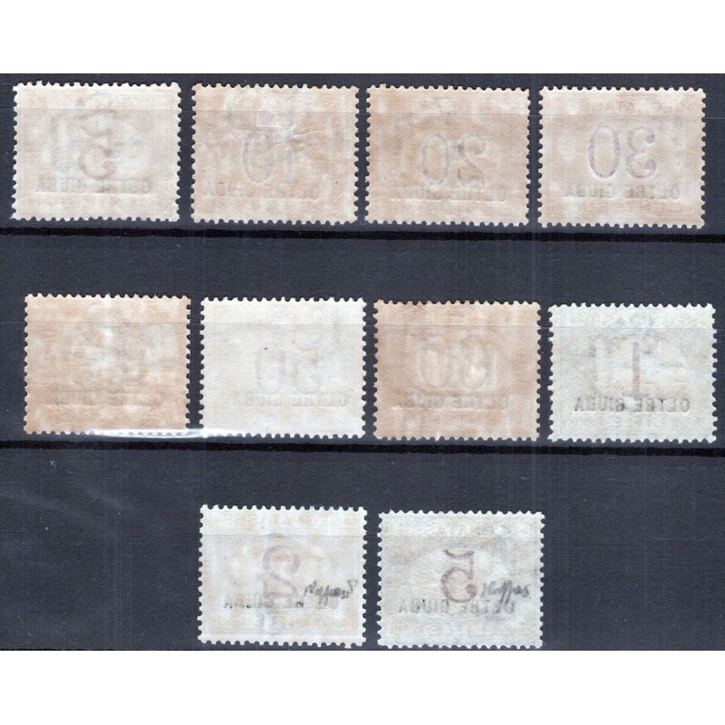 COLONIE OLTRE GIUBA 1925 SEGNATASSE 10 VALORI G.I MNH** CERT.  | Fi...