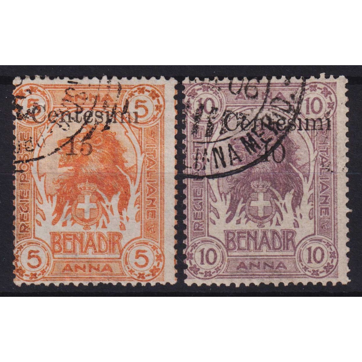 COLONIE SOMALIA 1905 ELEFANTI E LEONI ZANZIBAR 2 V. US. CERT.  | Fi... COLONIE SOMALIA 1905 ELEFANTI E LEONI ZANZIBAR 2 V. US. CERT.  | Fi...