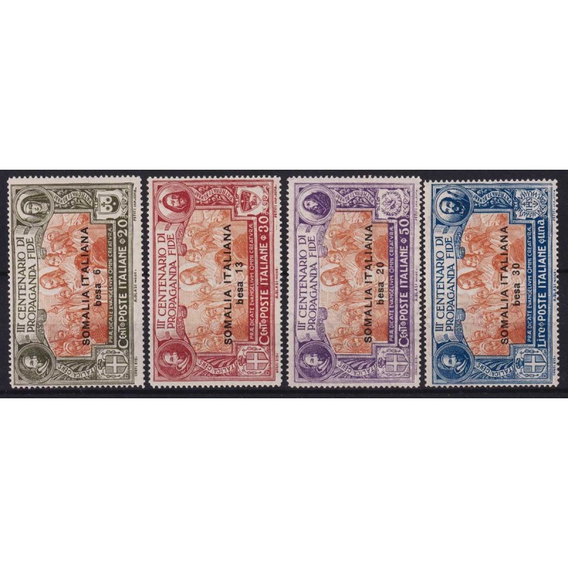 COLONIE SOMALIA 1923 PROPAGANDA FIDE 4 VALORI G.I MNH**  | Filateli...