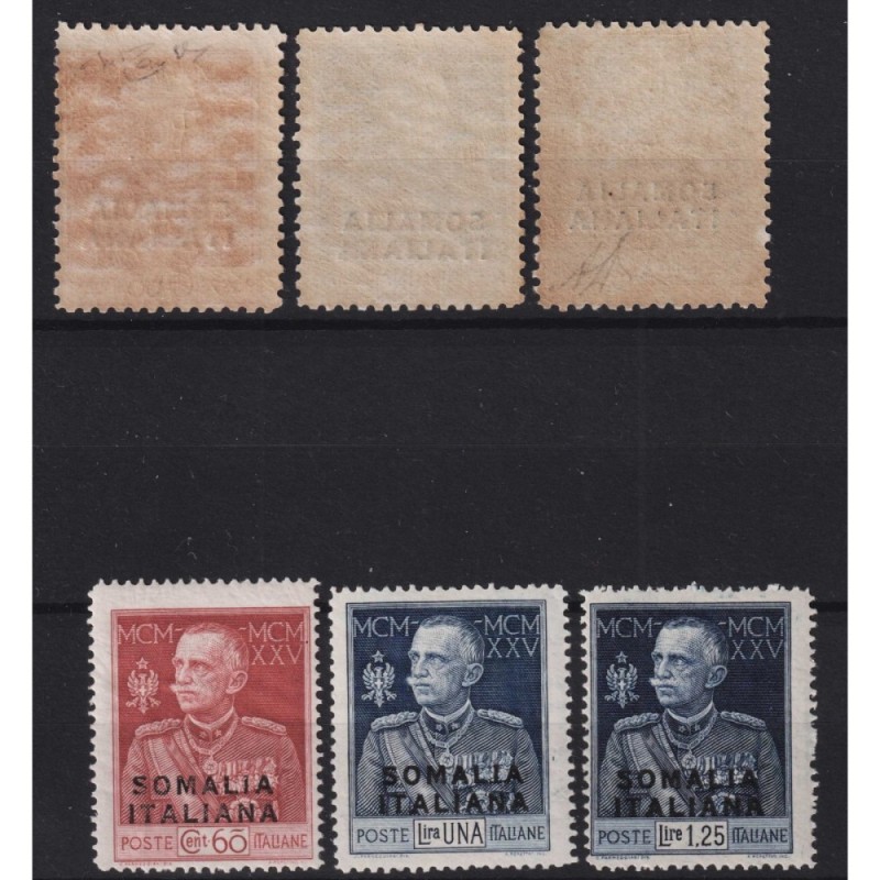 COLONIE SOMALIA 1925-26 GIUBILEO DEL RE 6 VALORI G.I MNH** CERT.  |...