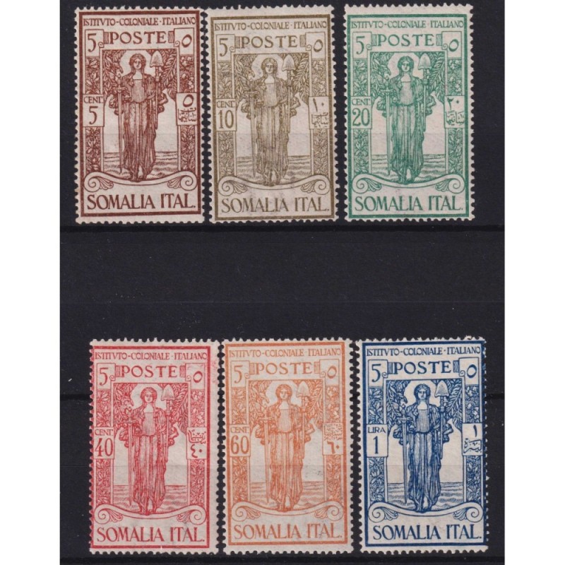 COLONIE SOMALIA 1926 PRO ISTITUTO COLONIALE ITALIANO 6 VALORI G.I M...