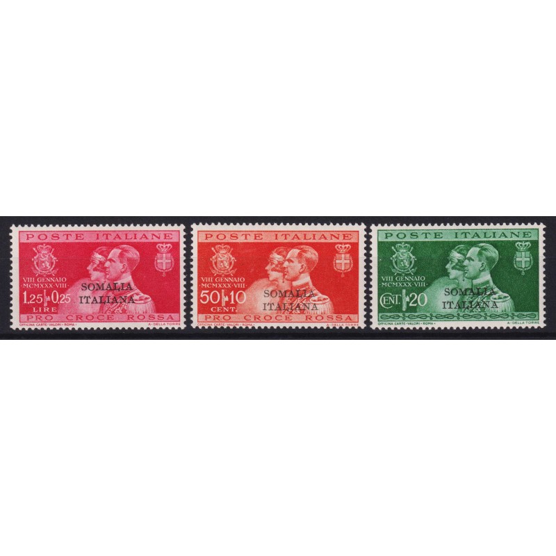 COLONIE SOMALIA 1930 NOZZE PRINCIPE UMBERTO 3 VALORI G.I MNH**  | F...