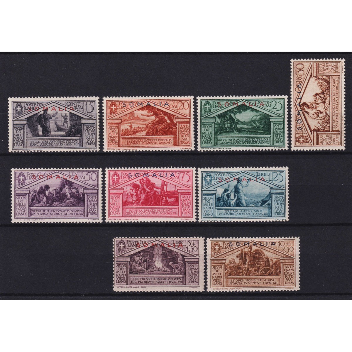 COLONIE SOMALIA 1930 VIRGILIO 9 VALORI G.I MNH**  | Filatelia Meloni COLONIE SOMALIA 1930 VIRGILIO 9 VALORI G.I MNH**  | Filatelia Meloni