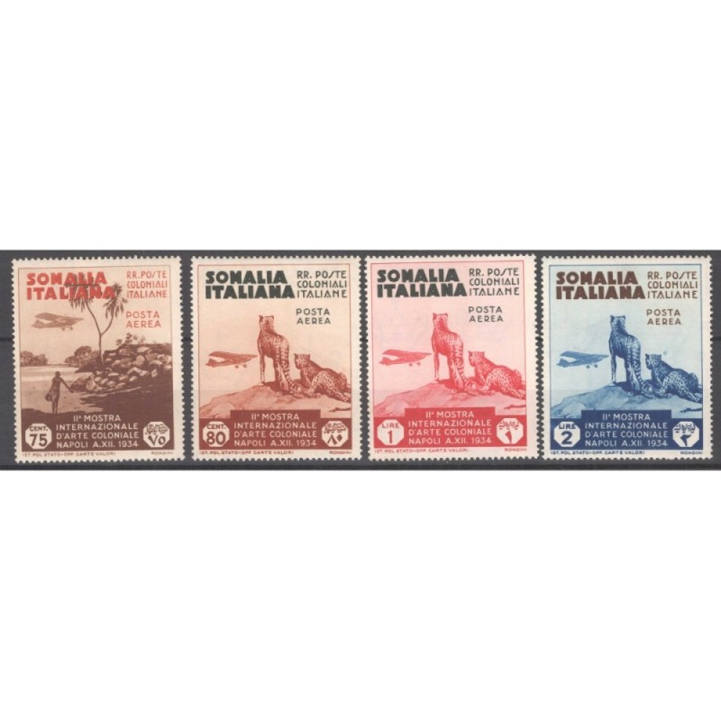 COLONIE SOMALIA 1934 II MOSTRA INTERNAZIONALE D'ARTE COLONIALE 12 V...