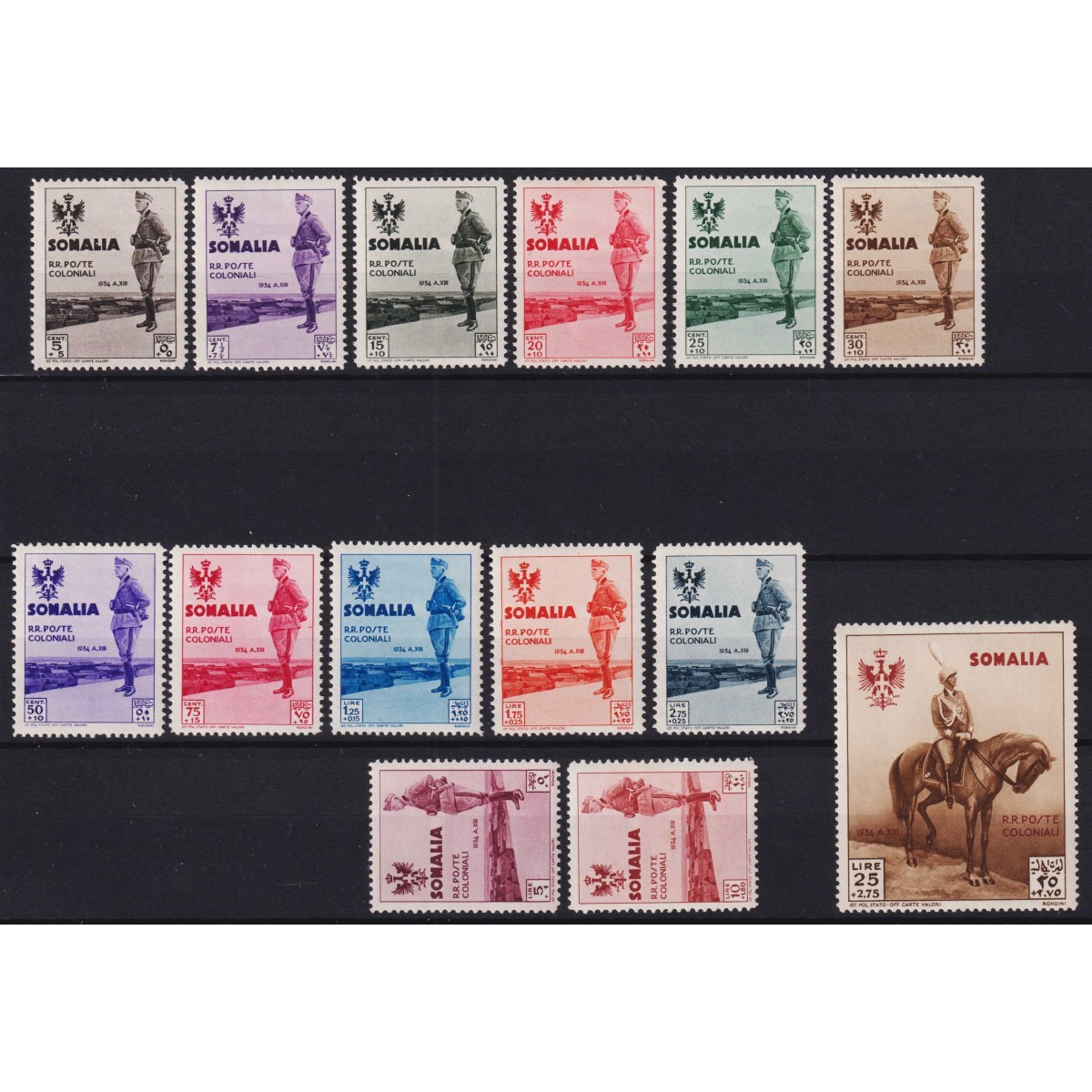 COLONIE SOMALIA 1935 VISITA DEL RE IN SOMALIA 14 V. G.I MNH** CERT.... COLONIE SOMALIA 1935 VISITA DEL RE IN SOMALIA 14 V. G.I MNH** CERT....