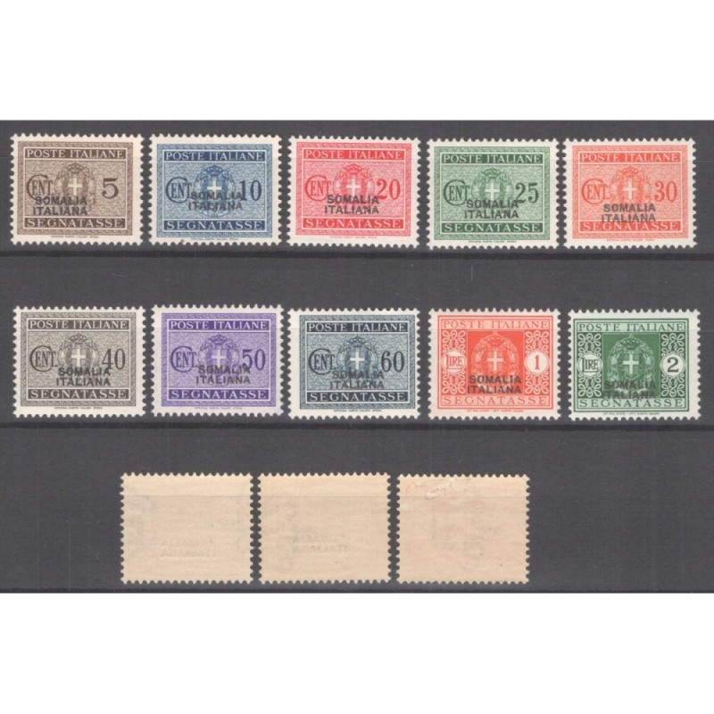 COLONIE SOMALIA 1934 SEGNATASSE 13 VALORI N.52-64 G.I MNH**  | Fila...