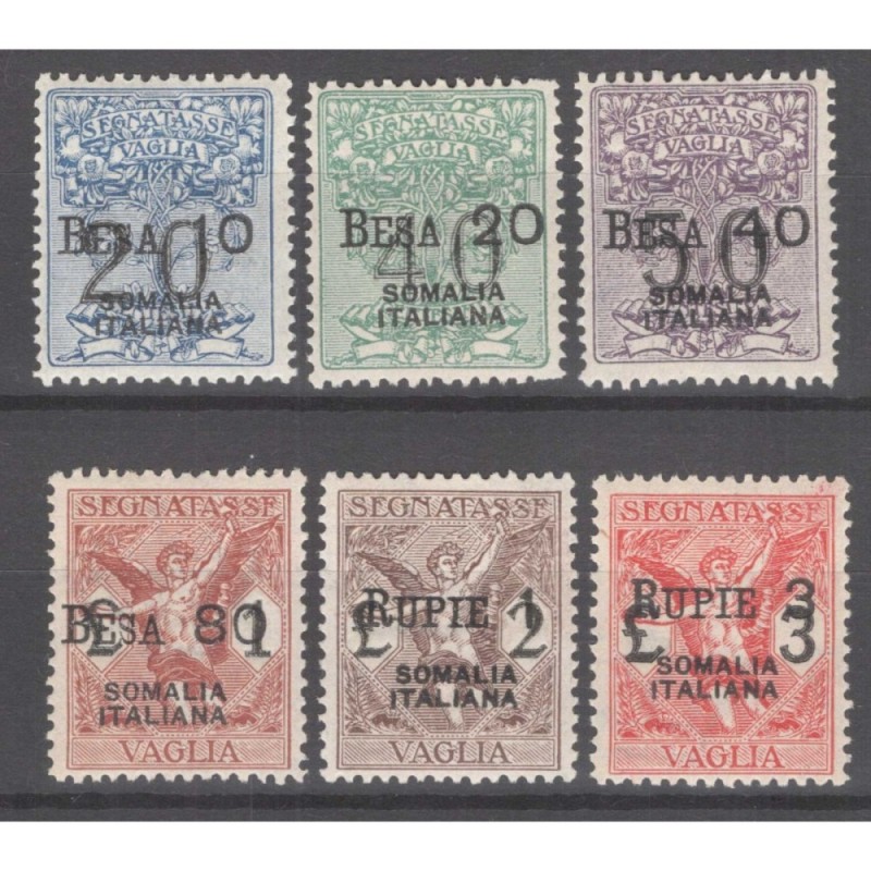 COLONIE SOMALIA 1924 SEGNATASSE PER VAGLIA 6 V. G.I MNH** CERT.  | ...