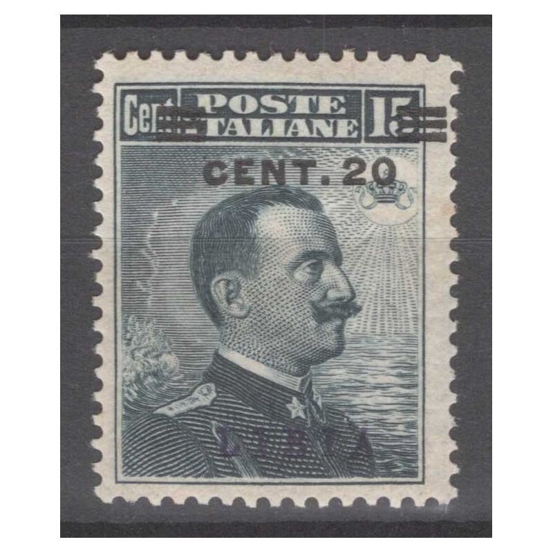 COLONIE LIBIA 1916 MICHETTI 20 C. SU 15 C. N.17 G.I MNH**  | Filate...
