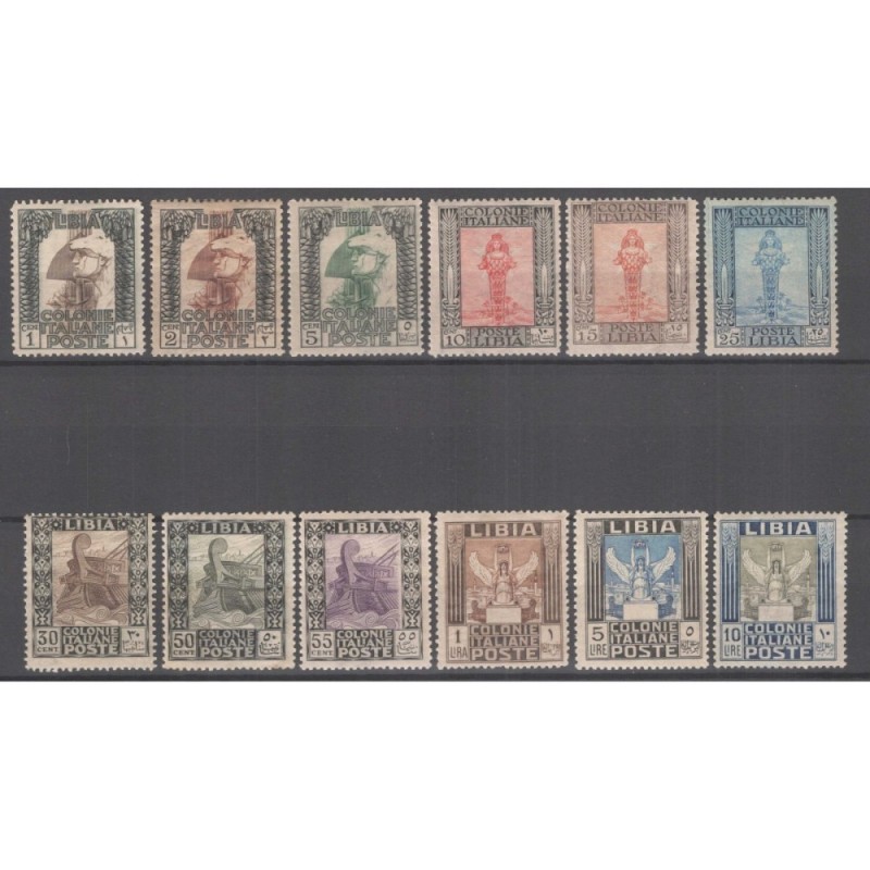 COLONIE LIBIA 1921 PITTORICA 12 V. N.21-32 G.I MNH** CERT.  | Filat...