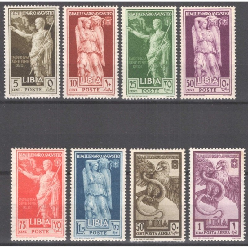 COLONIE LIBIA 1938 AUGUSTO 8 V. G.I MNH**  | Filatelia Meloni