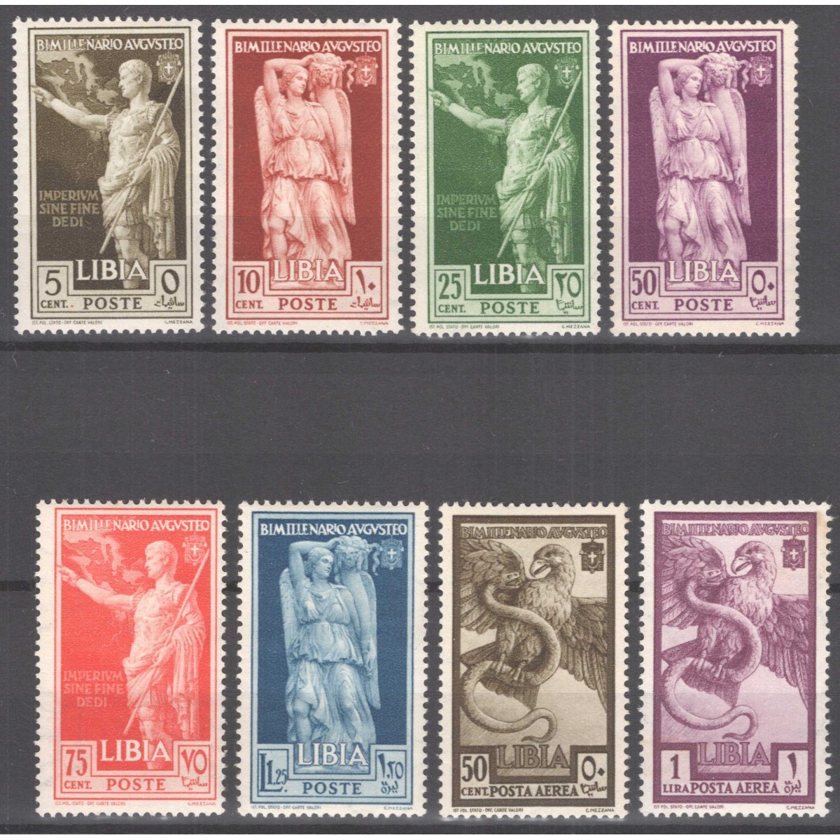 COLONIE LIBIA 1938 AUGUSTO 8 V. G.I MNH**  | Filatelia Meloni COLONIE LIBIA 1938 AUGUSTO 8 V. G.I MNH**  | Filatelia Meloni
