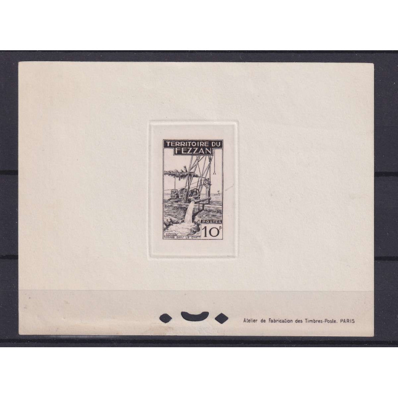 FEZZAN 1951 II EMISSIONE 10 f. PROVA DI CONIO N.35 SENZA GOMMA  | F...
