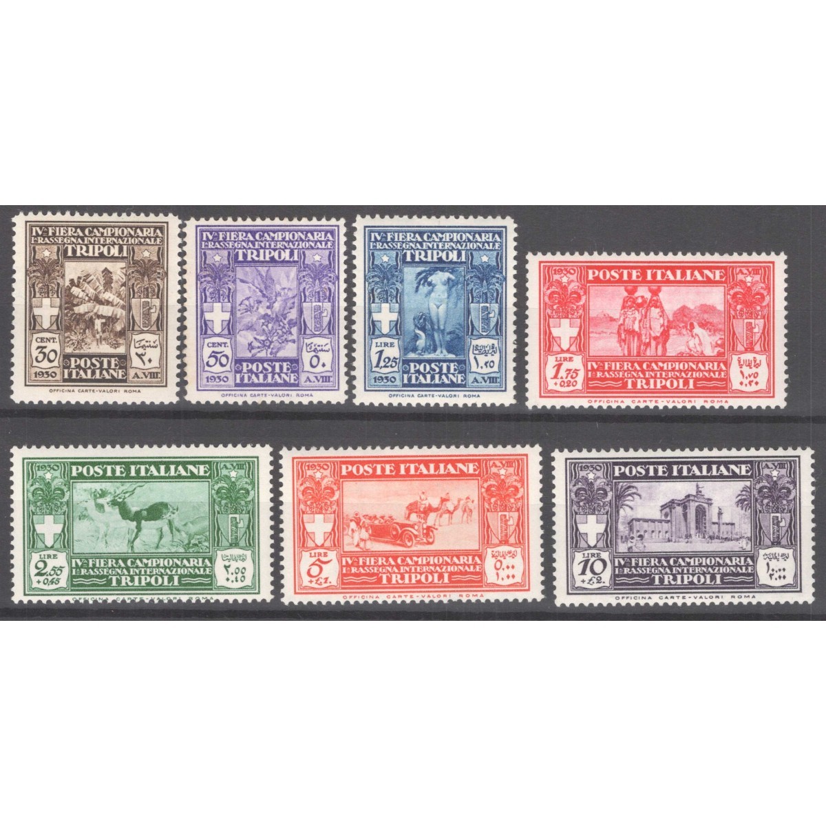 COLONIE LIBIA 1930 IV FIERA DI TRIPOLI 7 V. G.I MNH** | Filatelia ... COLONIE LIBIA 1930 IV FIERA DI TRIPOLI 7 V. G.I MNH** | Filatelia ...