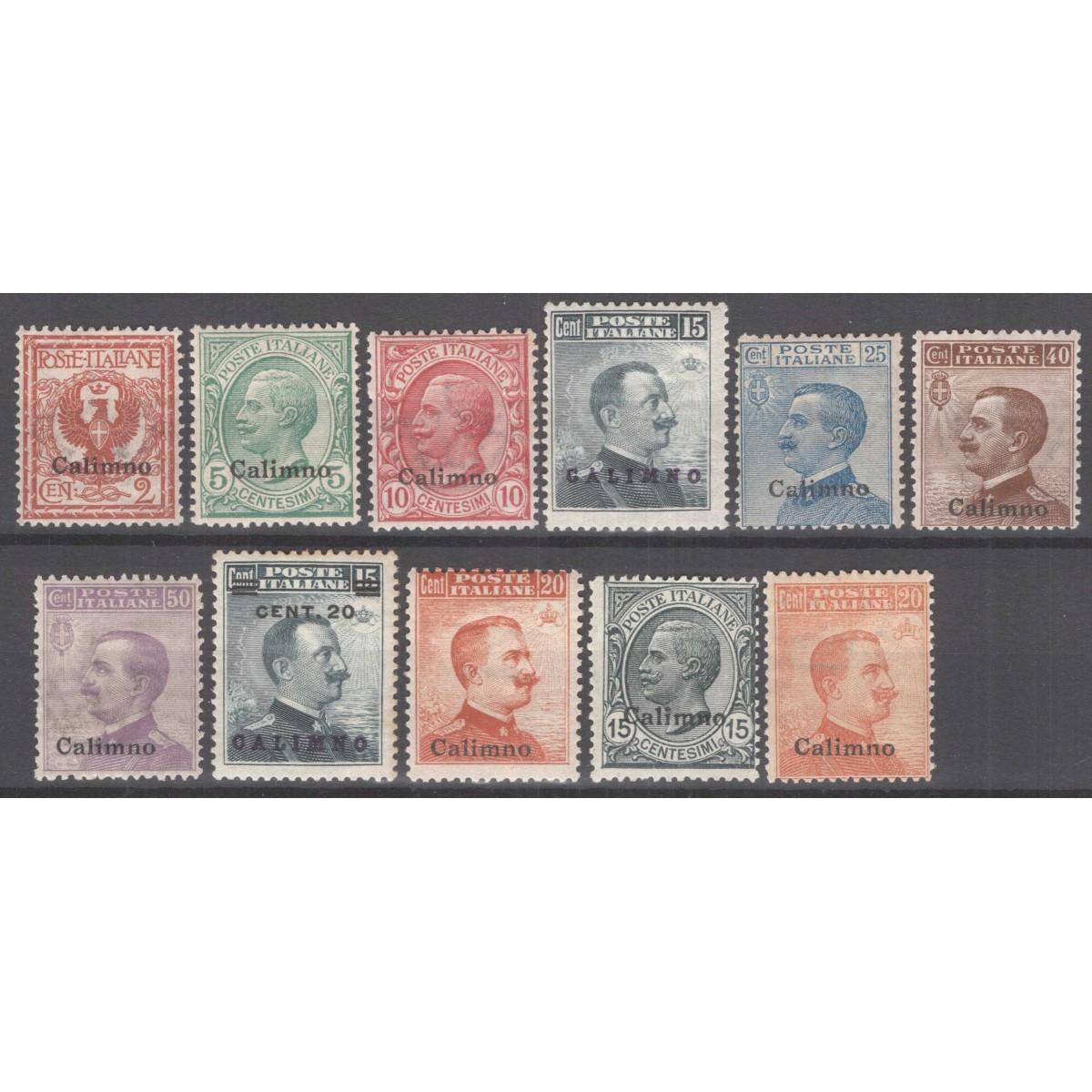 COLONIE CALINO 1912 SERIE COMPLETA MICHETTI 11 V. G.I MNH** / G.O M... COLONIE CALINO 1912 SERIE COMPLETA MICHETTI 11 V. G.I MNH** / G.O M...