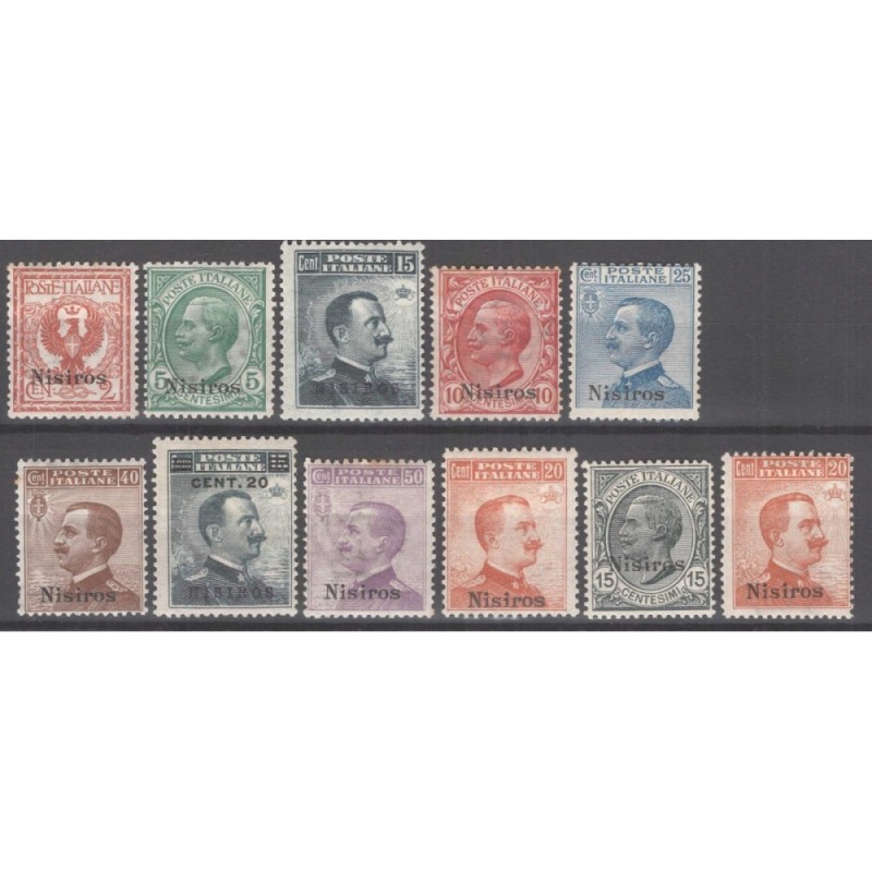 COLONIE NISIRO 1912 SERIE COMPLETA MICHETTI 11 V. G.I MNH** / G.O M...