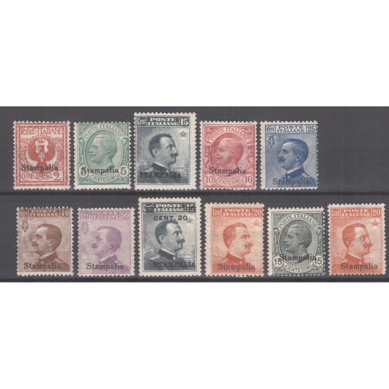 COLONIE STAMPALIA 1912 SERIE COMPLETA MICHETTI 11 V. G.I MNH** / G....